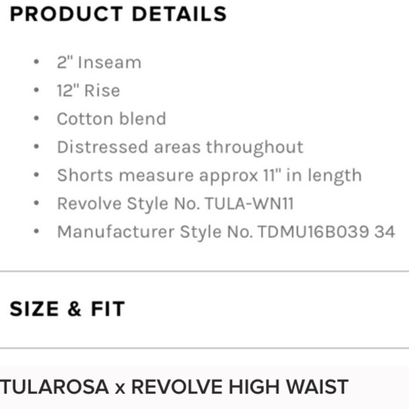 Tularosa x Revolve High Waist Jean Shorts - Picture 2 of 10